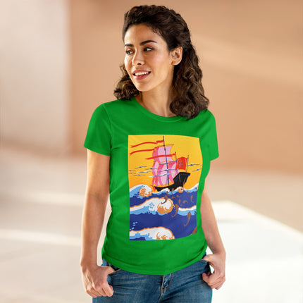 Golden Seas and Whimsical Dreams Women's Midweight Cotton Tee