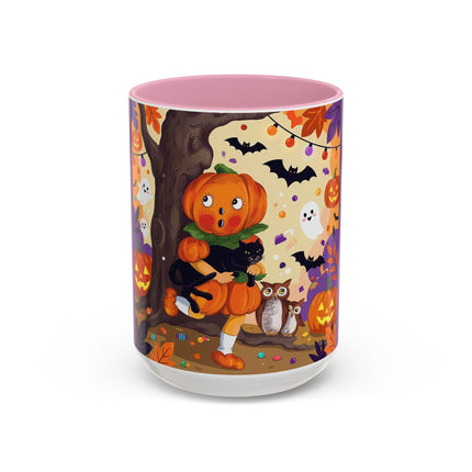 🎃🐈‍⬛ The Pumpkin Child’s Halloween Parade Colorful Mug – Whimsical Storybook Charm
