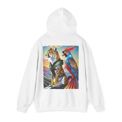Cheetah and Parrot Cybernetic Duet – Heavy Blend™ Hooded Sweatshirt