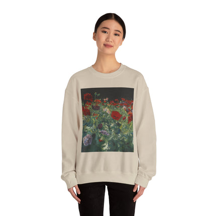 Poppies (A Study of Poppies for Carnation, Lily, Lily, Rose) by John Singer Sargent Heavy Blend™ Crewneck Sweatshirt