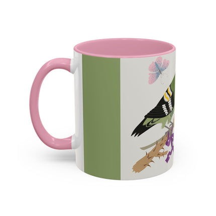 Woodpecker & Rose Colorful Mugs – Vibrant Spring & Bold Beauty