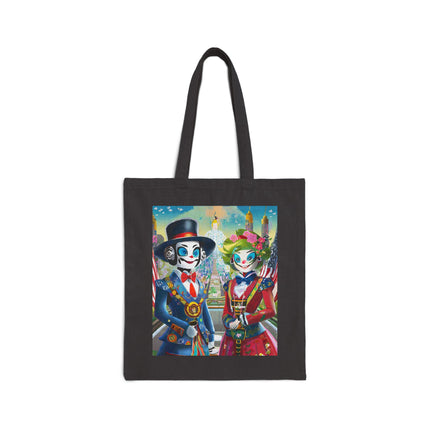 Cyber Punk Robots Cotton Canvas Tote Bag