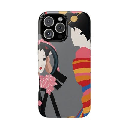 Geisha Mirror Phone Case – Elegant Reflection & Timeless Beauty