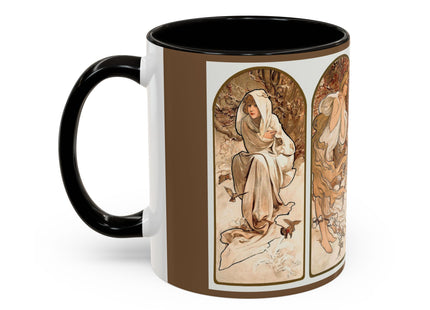The Seasons by Alphonse Maria Mucha Colorful Mugs (11oz, 15oz)
