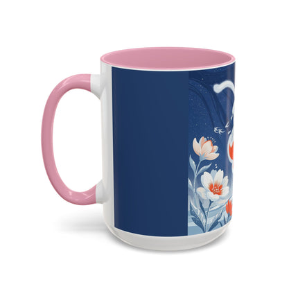 ❄️⛸️ The Winter Skater’s Flight Colorful Mug – Art Deco Floral Fantasy