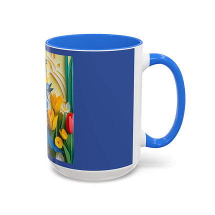 Blue Jays in a Spring Garden Colorful Mugs (11oz, 15oz)