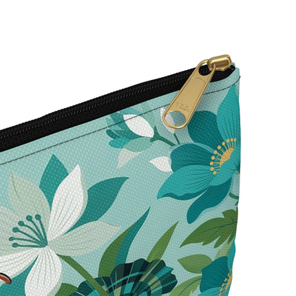 🐉🌿 The Dragon Keeper Accessory Pouch – Art Deco Floral Fantasy