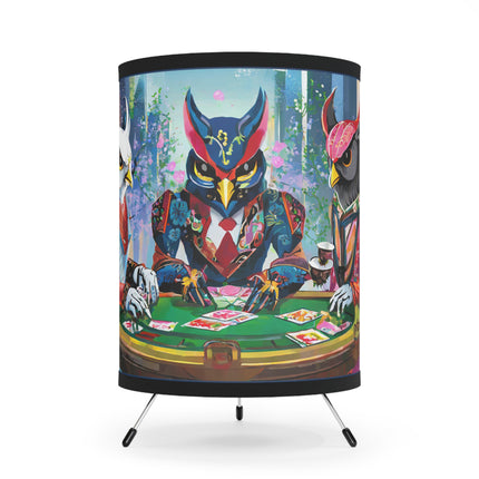 Cyberpunk Owl & Raven Tripod Lamp