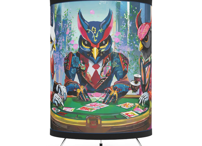 Cyberpunk Owl & Raven Tripod Lamp