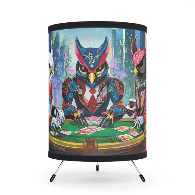 Cyberpunk Owl & Raven Tripod Lamp
