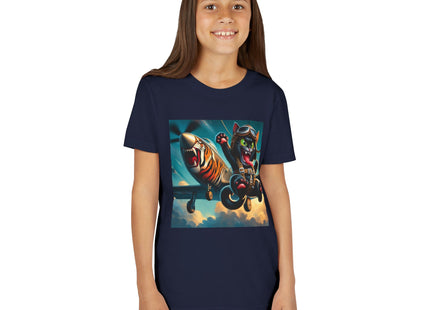 Parachuting Cat Commando Youth Short Sleeve Tee