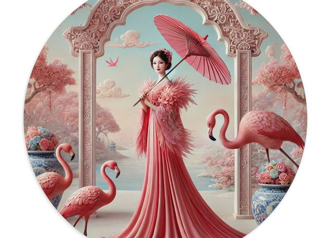 Petals, Porcelain, and Flamingos Mouse Pad