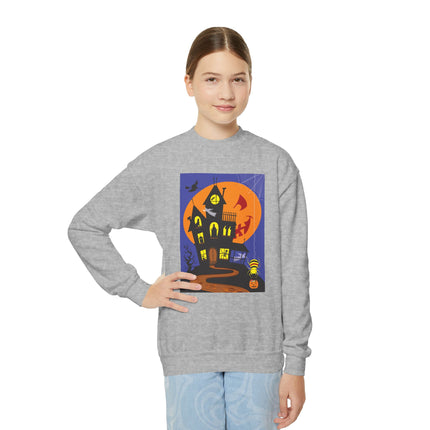 Halloween Night at the Haunted House Youth Crewneck Sweatshirt