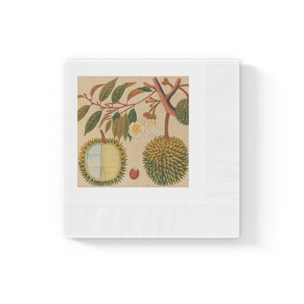 Album of watercolors of Asian fruits and flowers Pl.31 by Anonymous White Coined Napkins