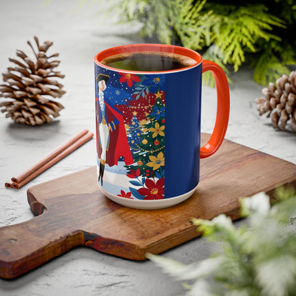 🎭❄️ The Christmas Masquerade Lady Colorful Mug – Art Deco Holiday Fantasy