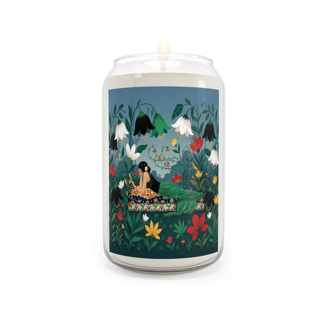 🌺🌙 The Lady Of The Midnight Bellflower Garden Scented Soy Candle – Art Deco Floral Reverie