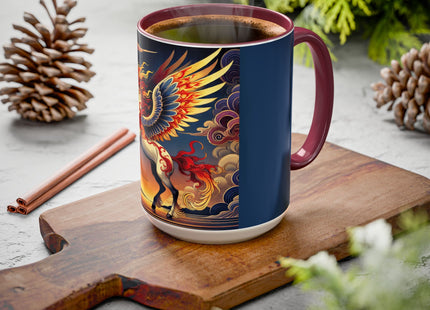Flame-Winged Horse at Sunset Colorful Mugs (11oz, 15oz)