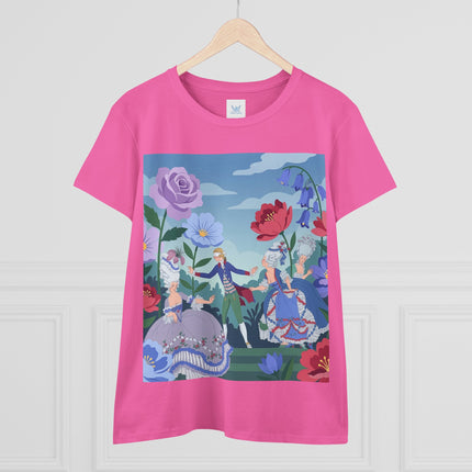 🎭🌸 The Garden Masquerade Cotton Tee – Art Deco Fashion Illustration