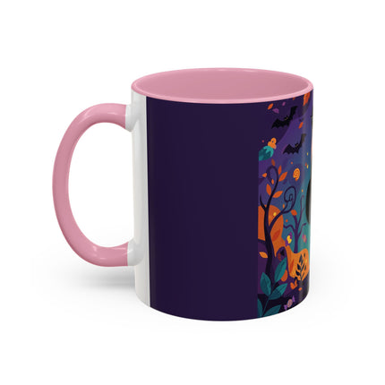 🐈‍⬛🎃 The Midnight Black Cat Masquerade Colorful Mug – Whimsical Halloween Elegance