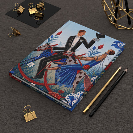 🎩🌹 The Grand Floral Carousel Hardcover Journal – Art Deco Garden Whimsy