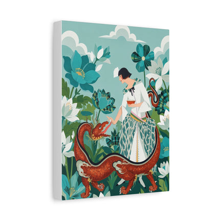 🐉🌿 The Dragon Keeper Placemat – Art Deco Floral Fantasy