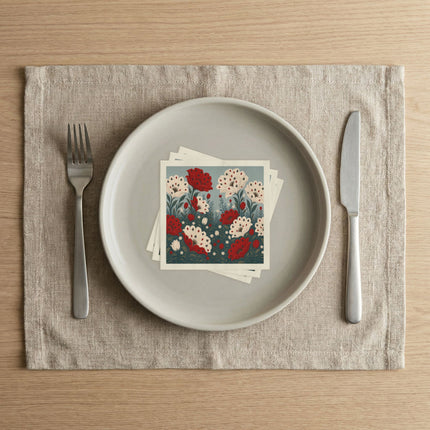 🃏🌺 The Enchanted Playing Card Flower Garden Napkins – Whimsical Botanical Fantasy