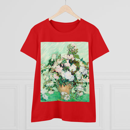 Roses by Vincent Van Gogh Women's Midweight Cotton Tee