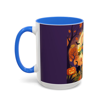 🌕🍂 Autumn Song Beneath The Harvest Moon Colorful Mug – Whimsical Halloween Charm