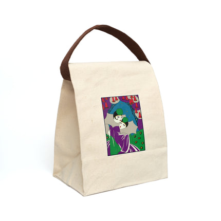 Two Pierrots Canvas Lunch Bag With Strap