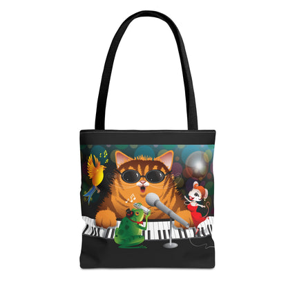 Tote Bag Jazz Cat Music Artwork
