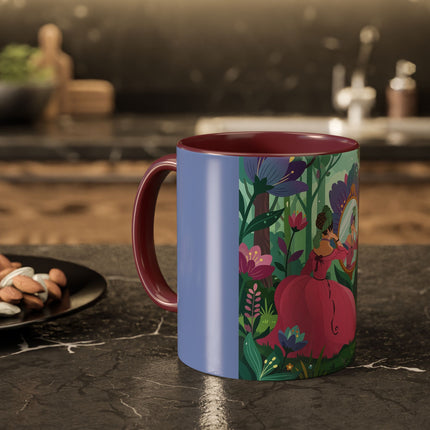 The Lady Of The Enchanted Mirror Colorful Mugs – Art Deco Botanical Elegance