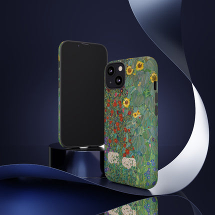 Farm Garden with Sunflowers by Gustav Klimt Phone Cases