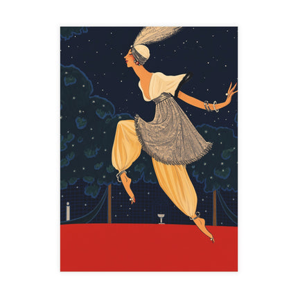 🌙✨ The Lady Dancing Beneath The Stars Postcard Bundles – Art Deco Midnight Elegance