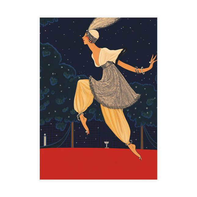 🌙✨ The Lady Dancing Beneath The Stars Postcard Bundles – Art Deco Midnight Elegance