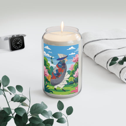🌸🦚 The Lady Of The Spring Garden Scented Soy Candle – Art Deco Floral Elegance