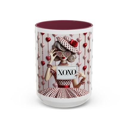 Fashionably Yours, XOXO Colorful Mugs (11oz, 15oz)