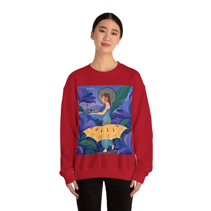 🦋🌿 The Butterfly Garden Offering Crewneck Sweatshirt – Art Deco Botanical Fantasy
