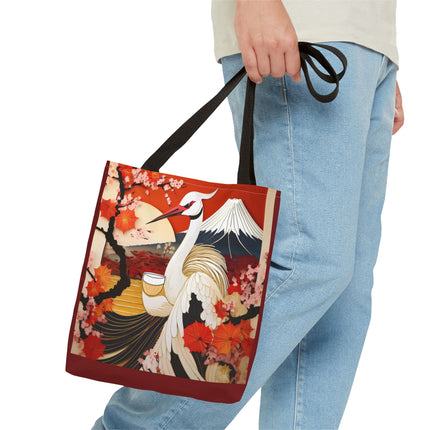 Crane at an Autumn Vineyard Tote Bag (AOP)