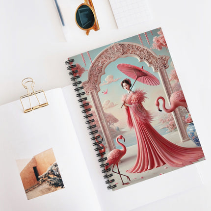 Petals, Porcelain, and Flamingos Spiral Notebook - Ruled Line