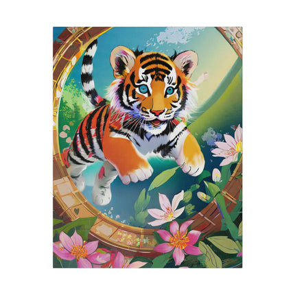 Majestic Tiger Cub Matte Canvas, Stretched, 0.75"