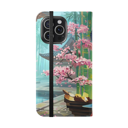 🌸✨ Cyberpunk Geisha Flip Case – Neon Elegance & Futuristic Grace