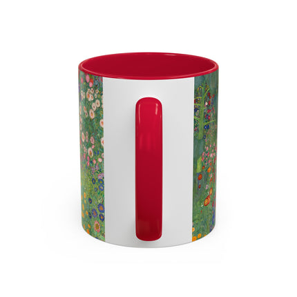Farm Garden with Sunflowers by Gustav Klimt Colorful Mugs (11oz, 15oz)