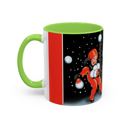 A Festive Snowball Toss Colorful Mugs (11oz, 15oz)