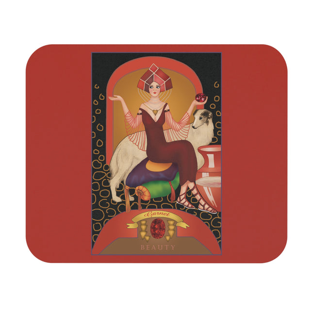 January & Garnet (from the Gem Series) by Sofia Chiostri Mouse Pad, Rectangle