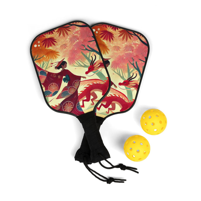 Dragon Fairy’s Dance Pickleball Kit – Graceful Flames & Maple Magic