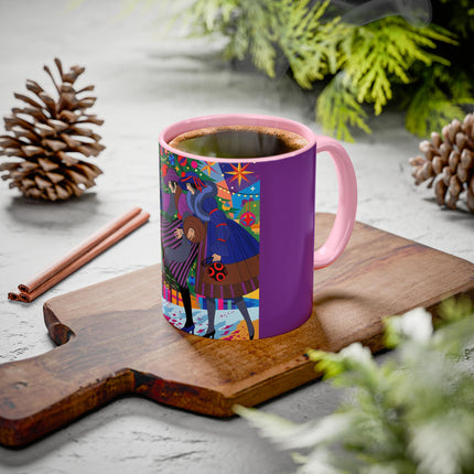 🎄✨ Christmas Among The Twinkling Trees Colorful Mug – Art Deco Holiday Fantasy