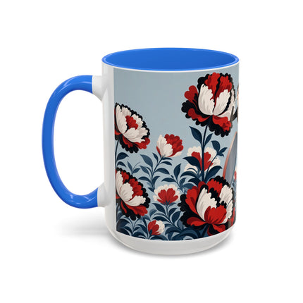 ❤️🌺 The Scarlet Blossom Dancer Colorful Mug – Art Deco Fashion Whimsy