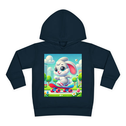 Skateboard Bunny Adventure Toddler Pullover Fleece Hoodie