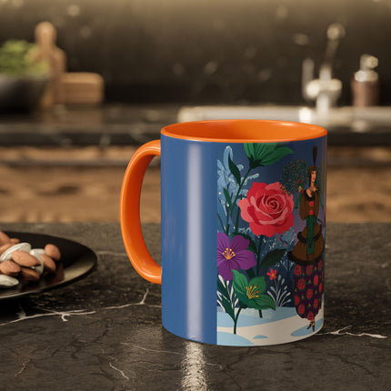 🌹❄️ The Holly Rose Of Winter Colorful Mug – Art Deco Christmas Garden