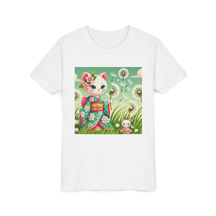 Geisha Kitten and the Dandelion Wish Youth Short Sleeve Tee